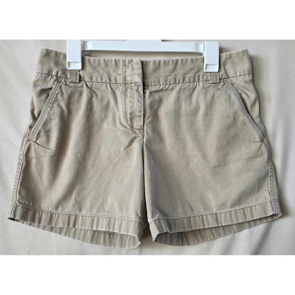 J.Crew City Fit Khaki Chino Shorts Womens 8 Tan Cotton Twill Y2K HO 05